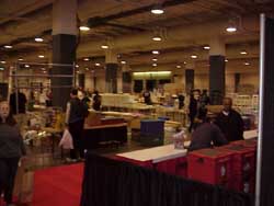 The dealers have begun taking down their booths